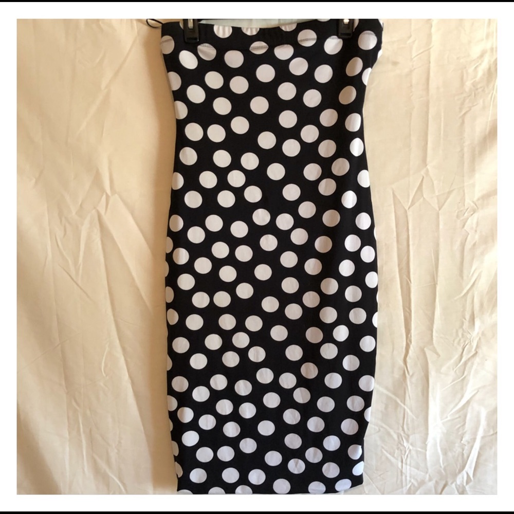 Strapless Polka Dot Dress